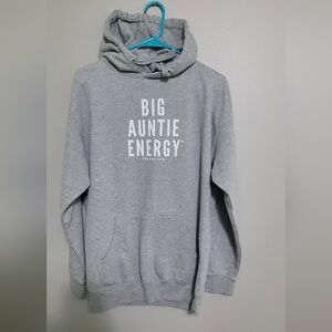 The Rez Life Gray Hoodie 'Big Auntie Energy' M